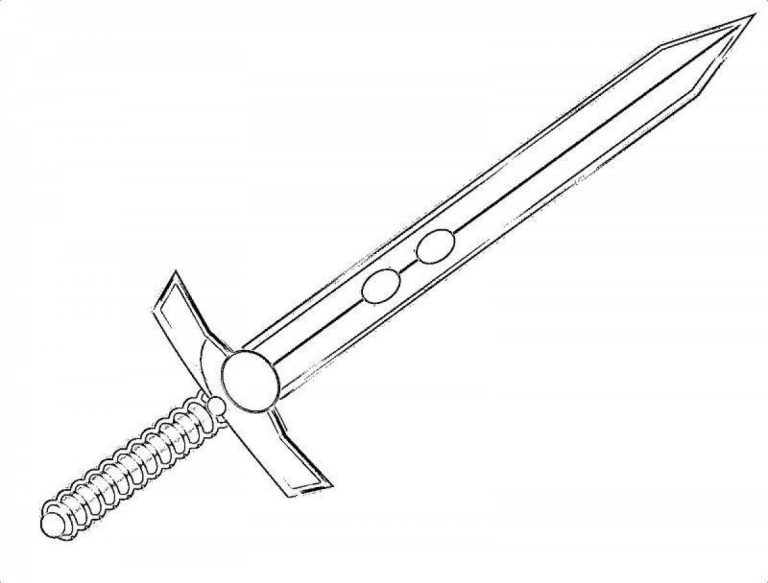 меч раскраска для детей