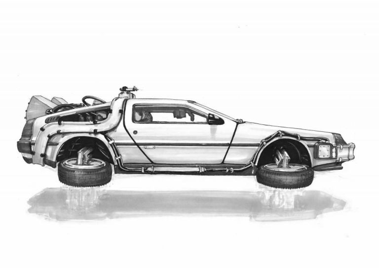 Смелая раскраска delorean