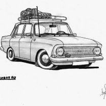 Раскраска эффектный москвич 412