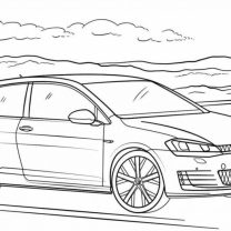 Раскраска элегантный volkswagen polo